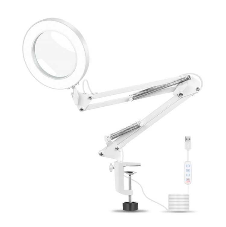 Magnifying Lamp — LED Ring (Desk Mount)